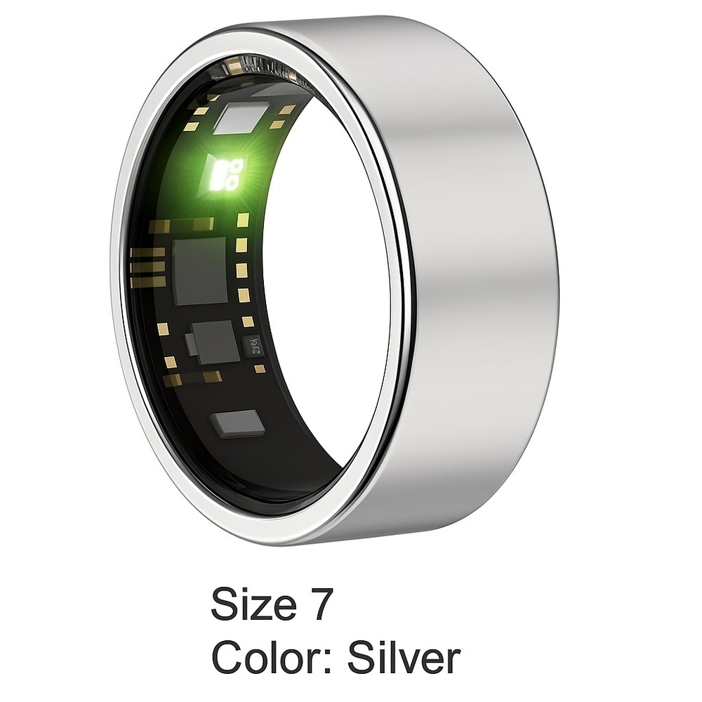 NEW Smart Health Tracker Ring - Silver, Size 7